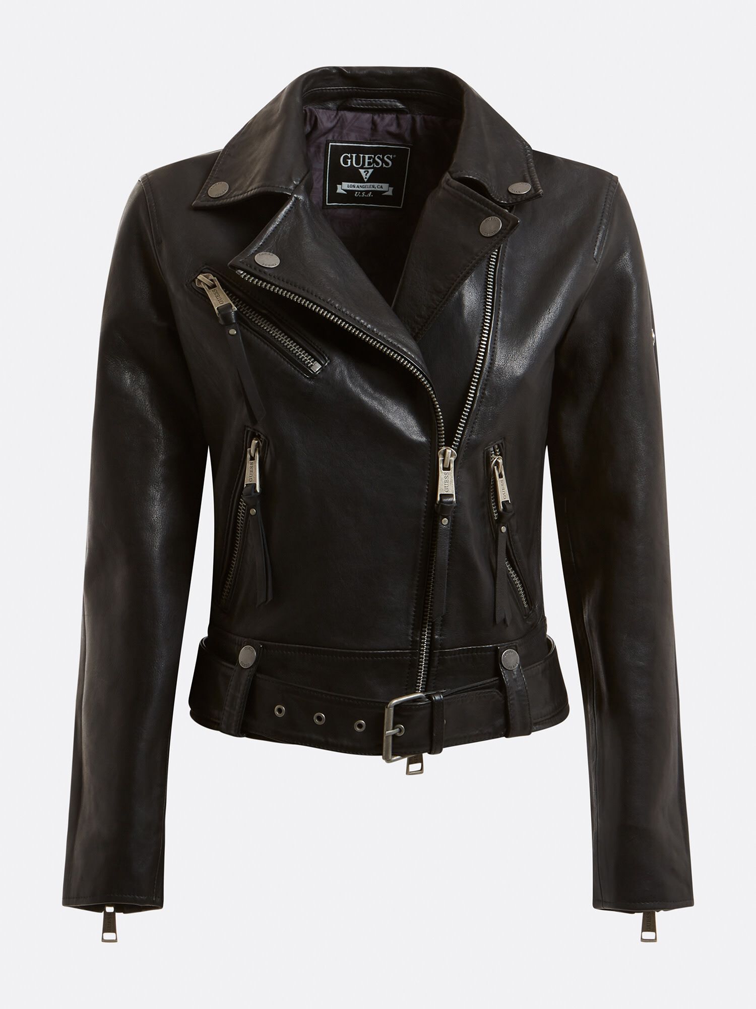 Guess black and 2025 white leather jacket