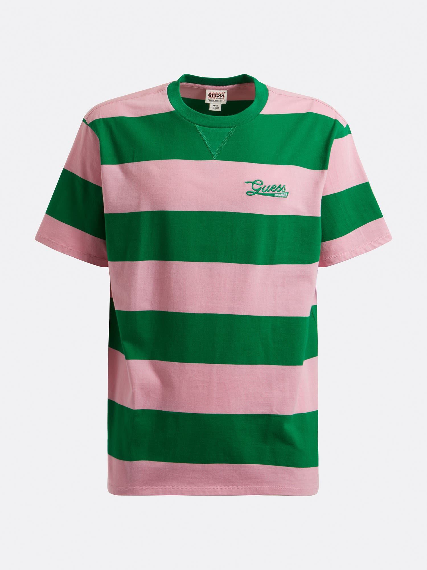 Pink guess striped discount shirt