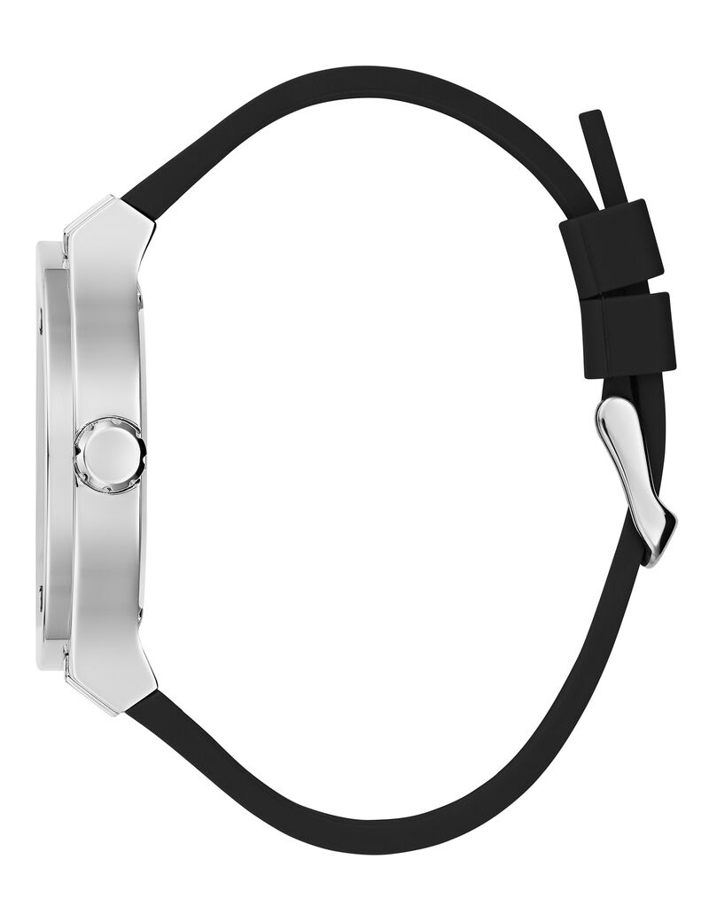 Black Quartz Analog Silicone Watch