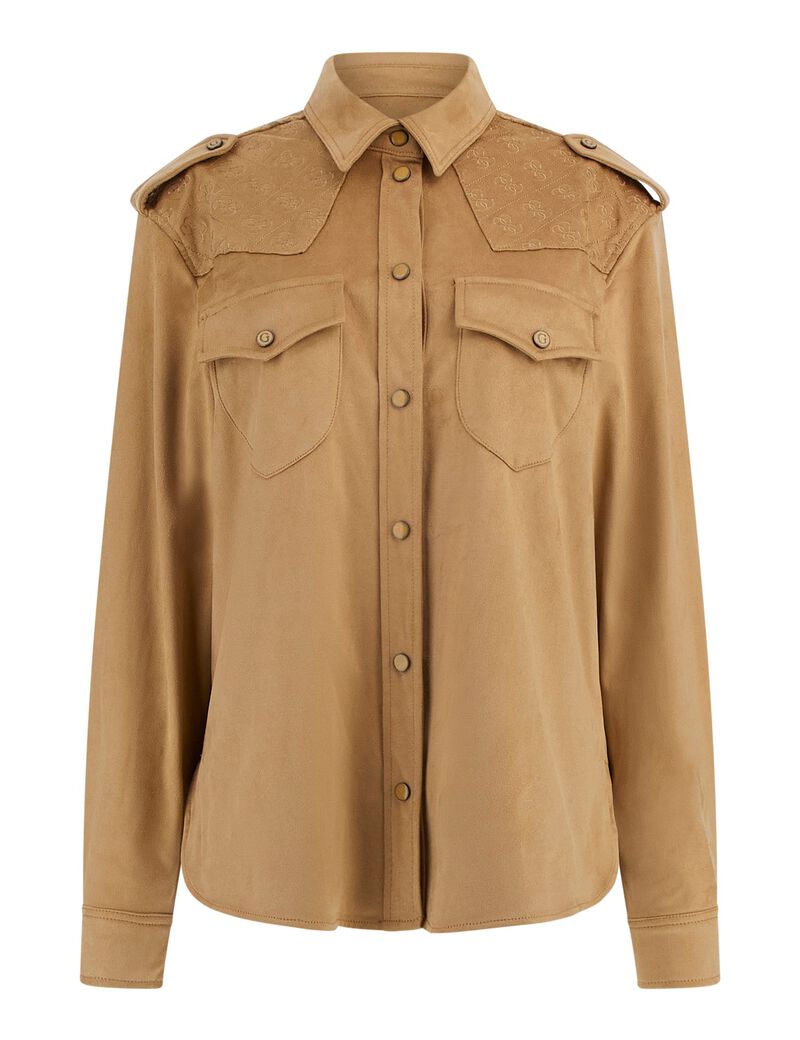 Ls Margot Embro Suede Shirt