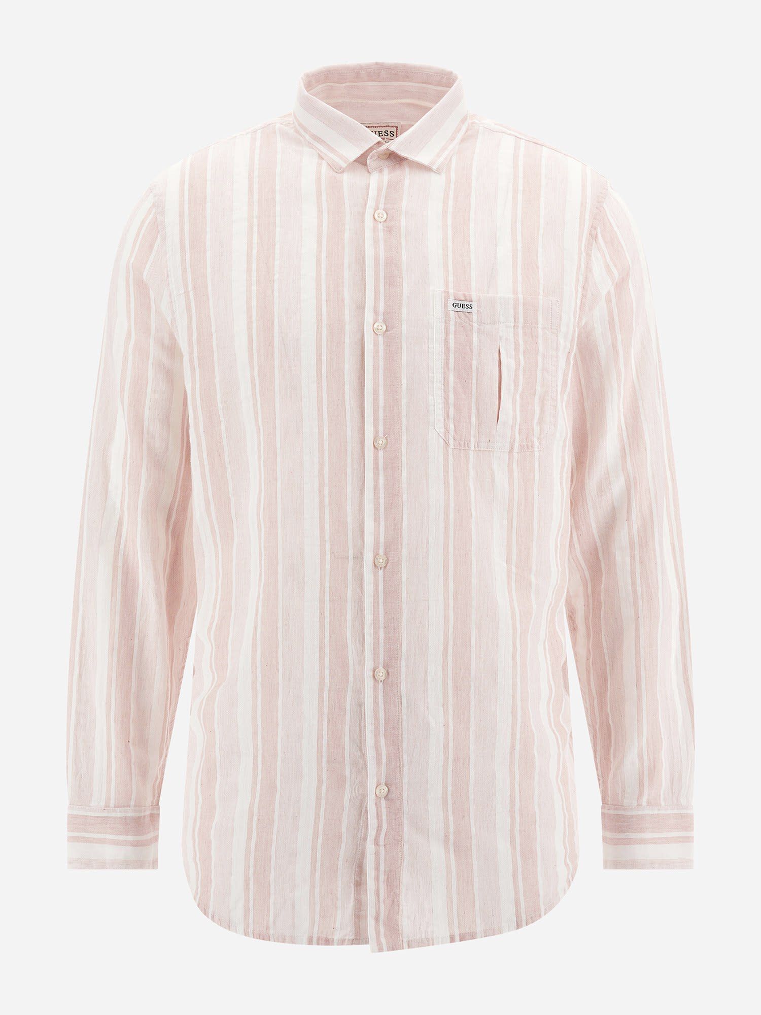 Pink guess striped discount shirt