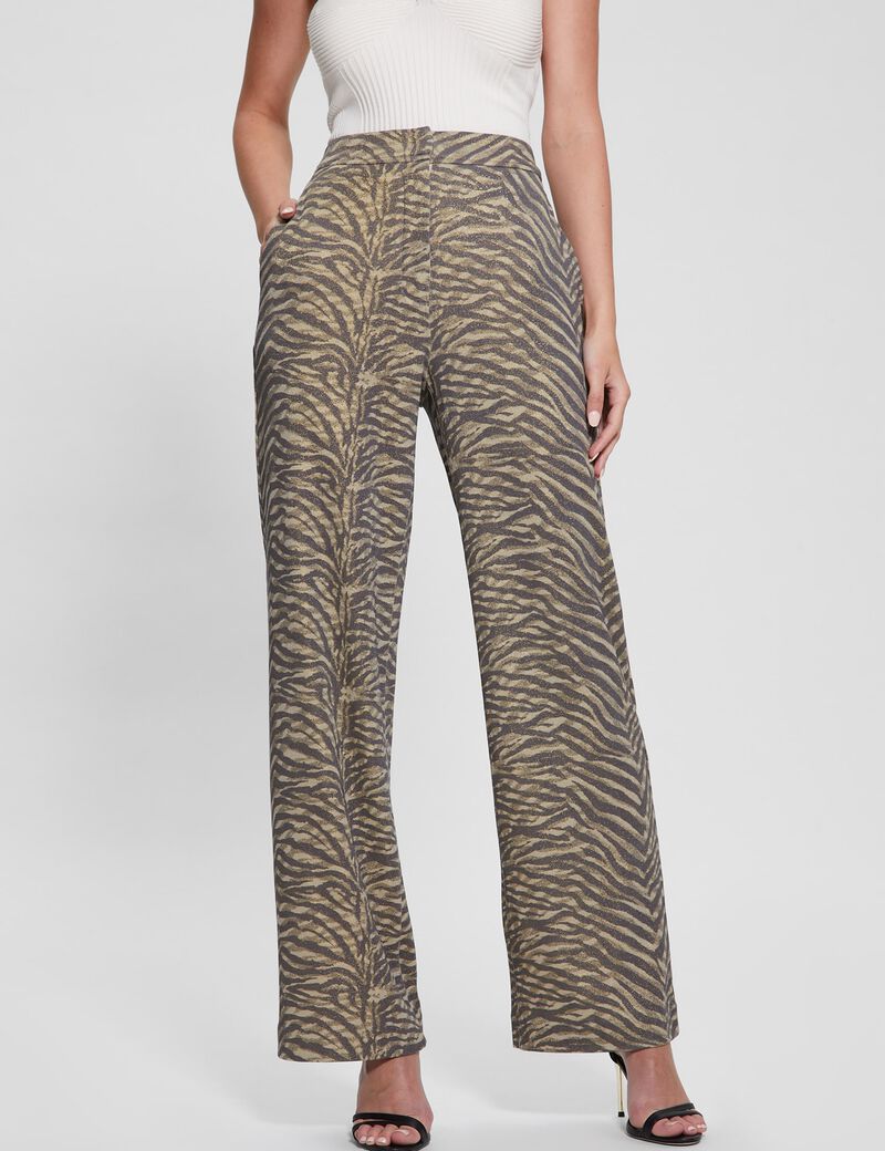 Zebra print flare pant