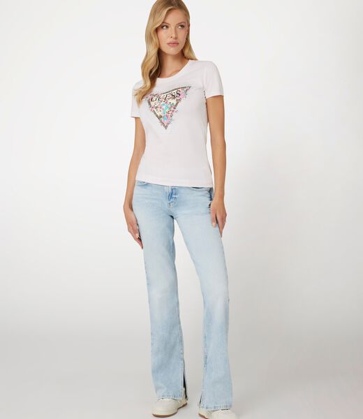 Flower Logo Stretch T-Shirt