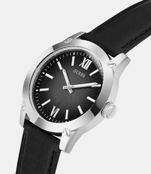 Suede leather analogue watch