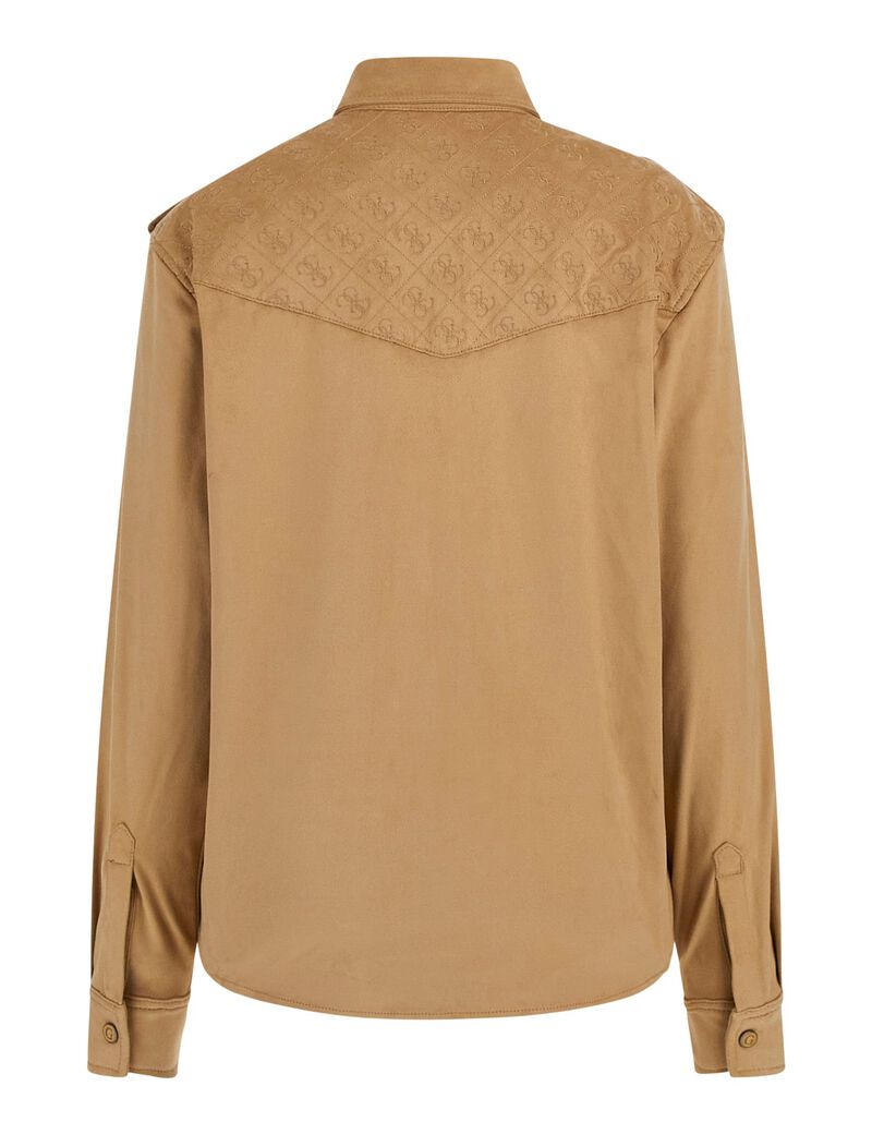 Ls Margot Embro Suede Shirt