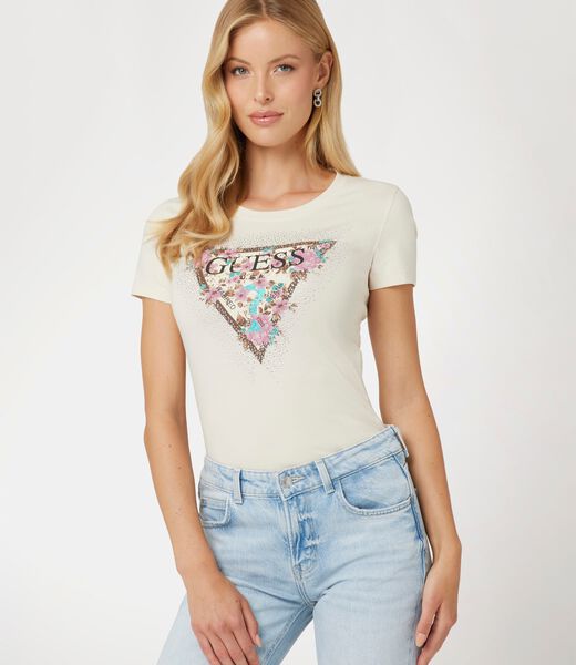 Flower Logo Stretch T-Shirt