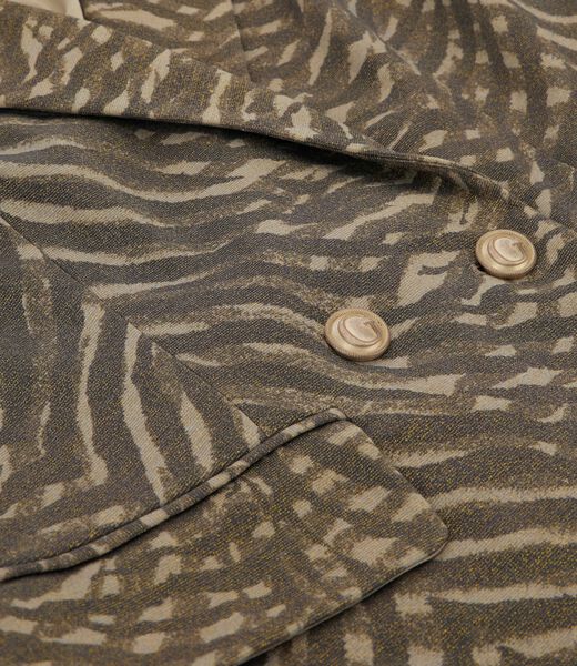 Double breasted zebra print blazer